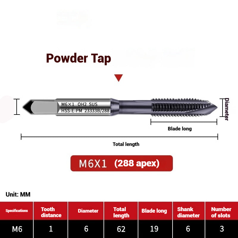 1112-Powder metallurgy machine taps stainless steel special taps apex high-speed steel screw tip taps taps silk work Shandong Denso Pricision Tools Co.,Ltd.